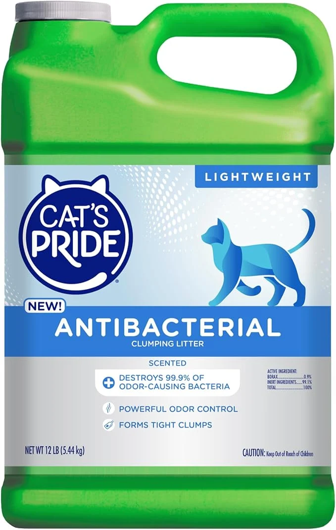 User-Friendly Cat’s Pride NEW Antibacterial Cat Litter Destroys 99.9 of Odor-Causing Bacteria – Powerful Odor Control – Premium Lightweight Clumping Litter – Scented 12 PoundsAbout ThisOverview