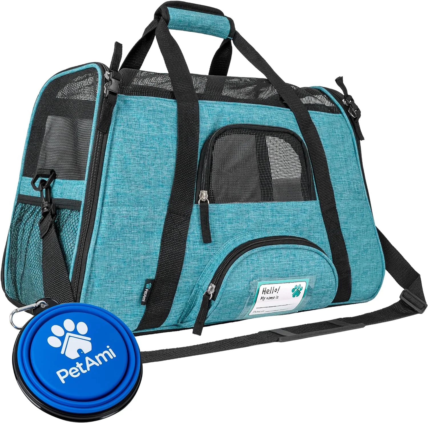 Smooth PetAmi Airline Pet Carrier for Cat Soft Sided Dog Carrier for Small Dog Cat Travel Supplies Accessories Indoor Cat Ventilated Pet Carrying Bag Medium Large Kitten Puppy Large Heather Blue First-Class
