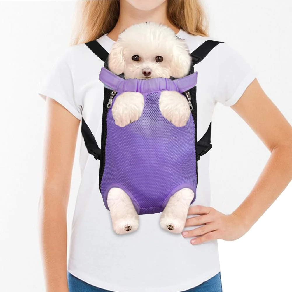 Artisan FEimaX Dog Carrier Backpack Pet Legs Out Front Cat Travel Bag Adjustable Puppy Backpacks Carriers Hands- for Small Medium Dogs Cats Hiking Traveling Camping Daily Walking Small Purple Premium