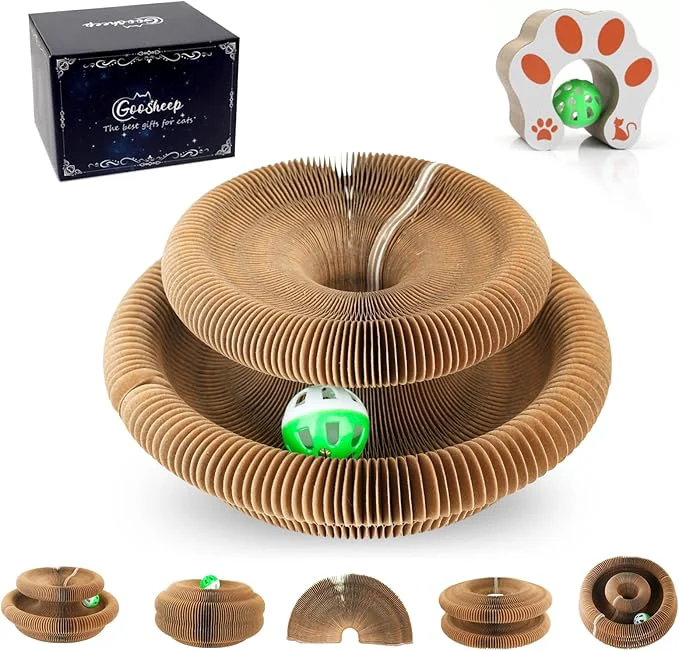 Contemporary Kitty Kurlz Accordion Organ Cat Scratcher Toys for Indoor Cats – Cardboard Cat Scratching Board Ball Scratcher Pad 1 PackAbout ThisOverview Trusted