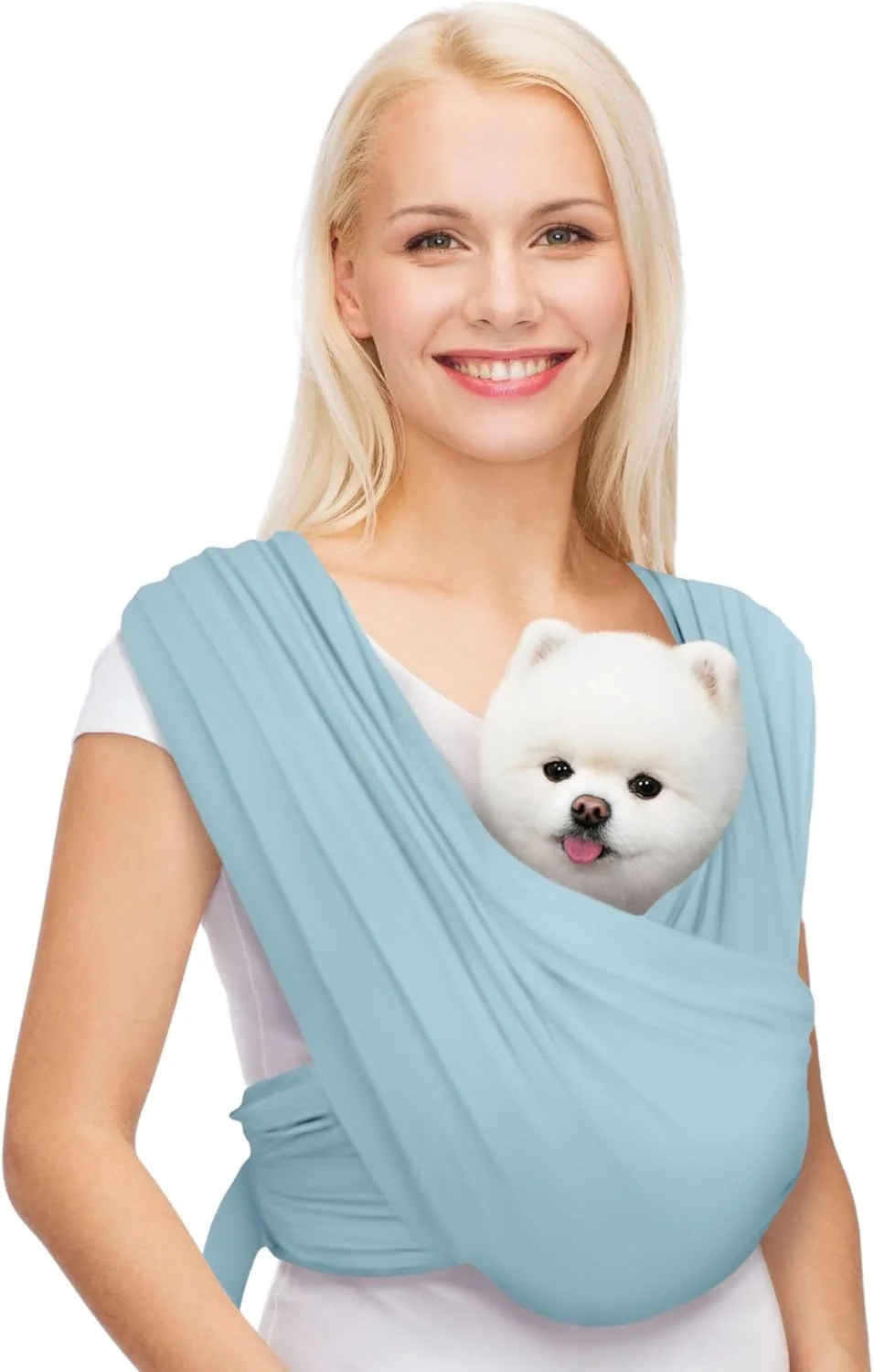 Versatile Dog Carriers for Small Dogs Front Facing Dog Sling Carrier Hands Cat Carrier Size Adjustable Reducing Back Pain Premium Cotton Safe and Soft Dog Carrier Plus Baby Blue Specialty