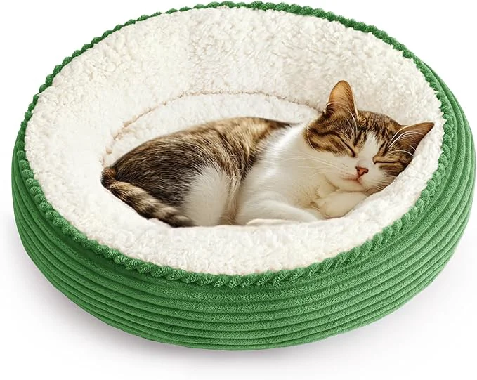 Excellent Love’s cabin Round Donut Cat and Dog Cushion Bed 20in Pet Bed for Cats or Small Dogs Anti-Slip Water-Resistant Bottom Super Soft Durable Fabric Pet beds Washable Luxury Bed Green StripeAbout ThisOverview Elegant