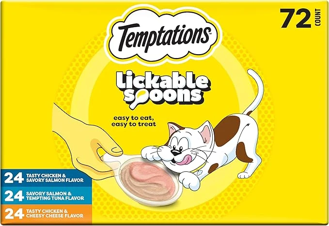 Fashionable Temptations Lickable Spoons Soft Lickable Cat Treats Adult Wet Cat Treats Variety Pack 72 SpoonsAbout This Premium Material