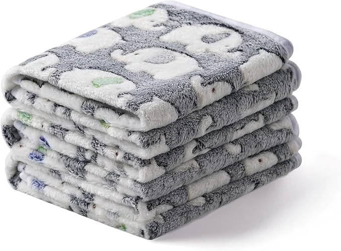 Smart 1 Pack 3 Blankets Super Soft Fluffy Premium Cute Elephant Pattern Pet Blanket Flannel Throw for Dog Puppy Cat Dark Grey Large 41×31 inch About ThisOverview Elite