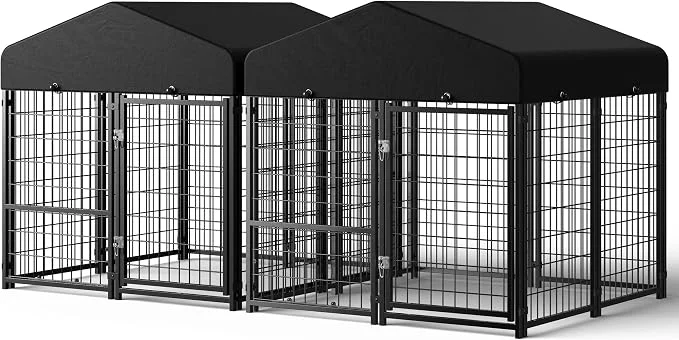 Smooth 2PCS Dog Kennel Outdoor Outside Dog Kennel Luxury