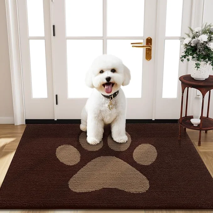 High-Performance Buganda Dog Door Mat for Muddy Paws Absorbent Dirt Trapper Non Slip Indoor Fashionable