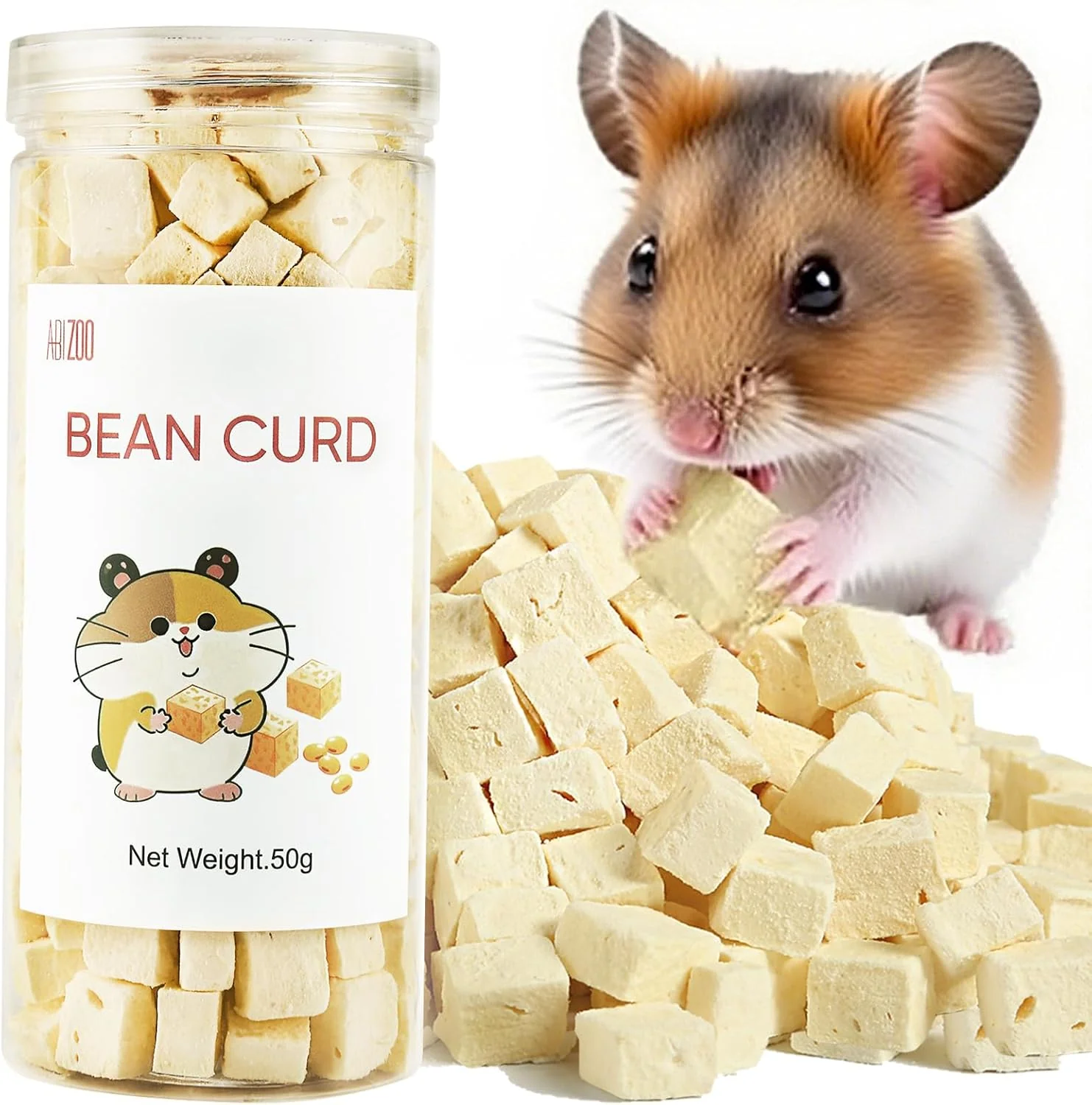 Detailed Abizoo ze Dried Tofu for Hamsters High Protein Low Fat Balanced Minerals Grain Single Ingredient Natural Treats Enrichment Snacks for Rabbits Guinea Pigs Small Pets Outstanding