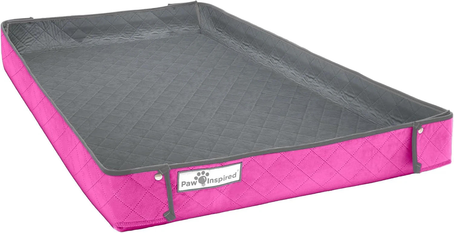 Green Paw Inspired Critter Box Washable Cage Liner Reversible Fleece Bedding with Raised Sides for Guinea Pigs and Other Small Animals Midwest Gray Pink Luxury