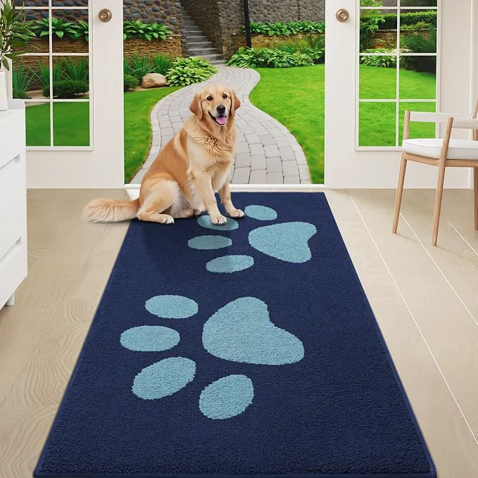 Sophisticated Buganda Dog Door Mat for Muddy Paws Absorbent Dirt Trapper Washable Indoor Authentic