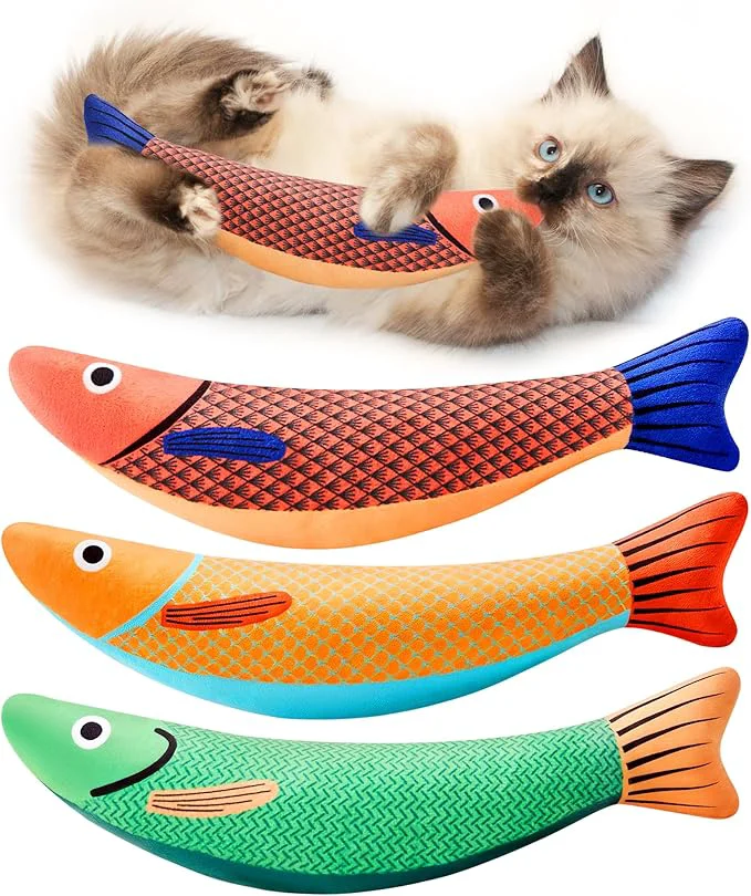 Convenient Potaroma Cat Toys Saury Fish 3 Pack Catnip Crinkle Sound Soft and Durable Interactive Kitten Kicker for Indoor Kitty Exercise 9.4 Inches for All BreedsAbout This Efficient