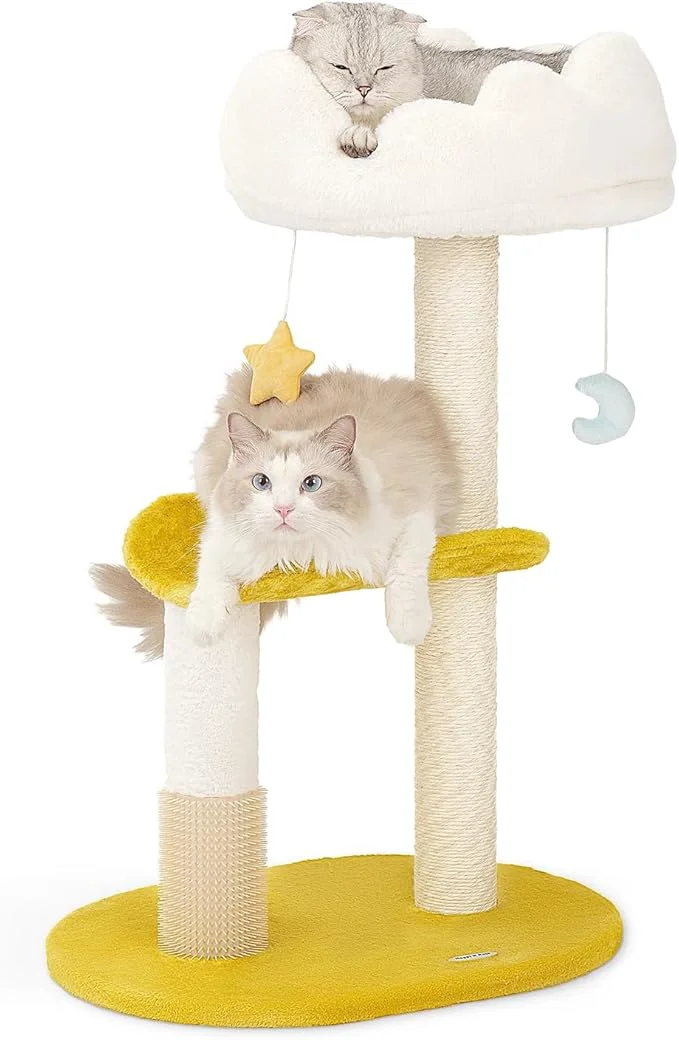 Carefully Designed Happi N Pets Cloud Cat Tree 31.5in Multi-Level Indoor Cat Tower with Scratching Posts Viewing Perch Removable Washable Cushions Cat Activity Tree with Dangling ToyAbout ThisOverview Casual