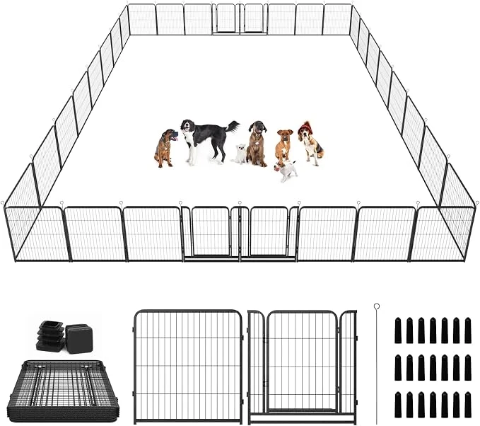 Recyclable Dog Playpen Outdoor Extra Wide 32 Piece Panels Heavy Duty Dog Fence 40 Height Fine