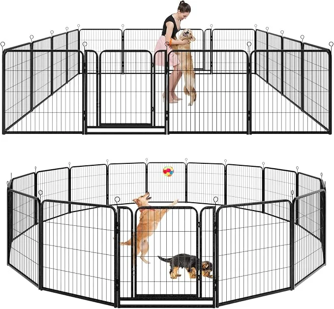 Trendy Dog Playpen Outdoor Extra Wide 16 Piece Panels Heavy Duty Dog Fence 32 Height Detailed