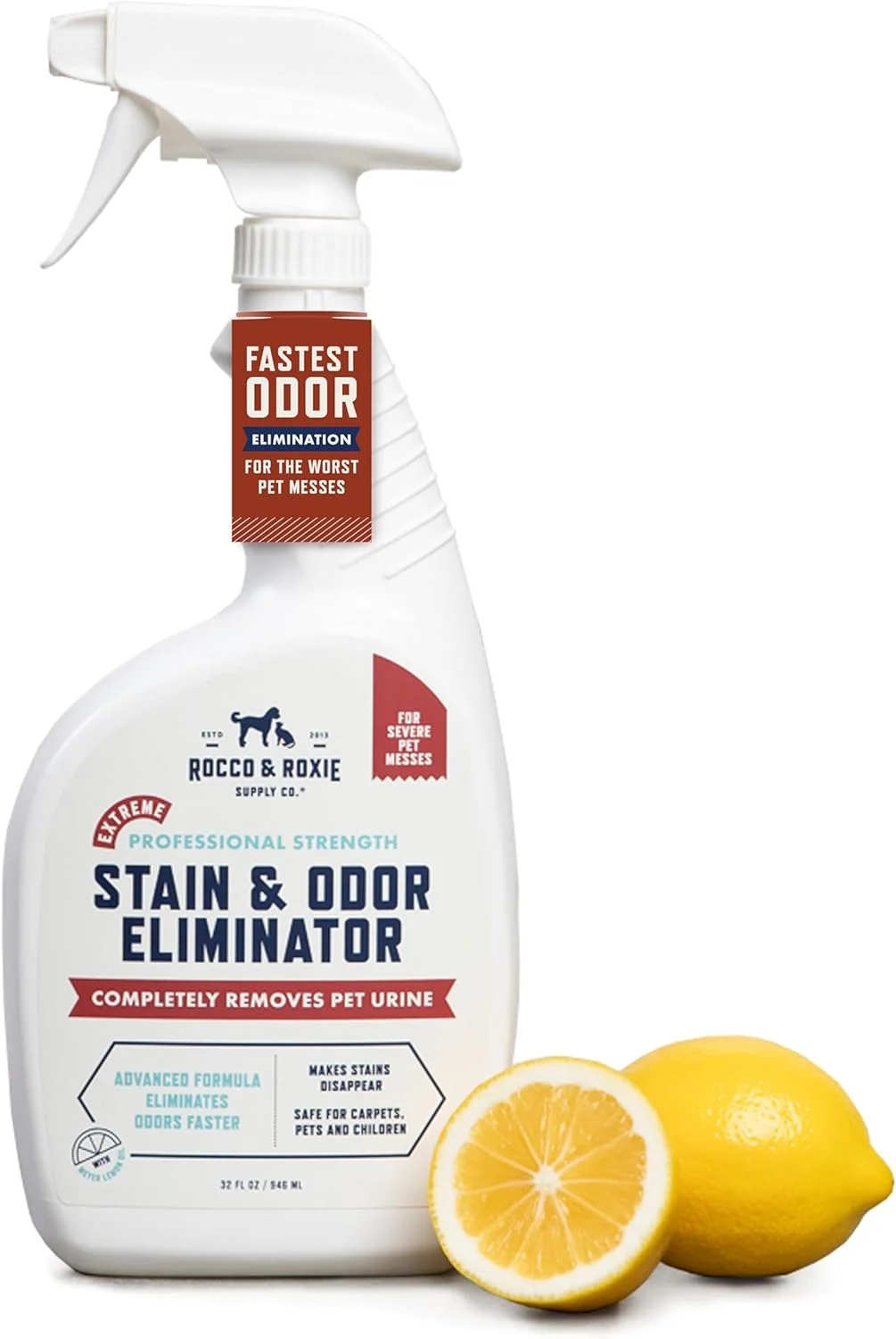 Reliable Rocco Roxie Extreme Stain Odor Eliminator for Strong Odor Pet Urine Enzyme Cleaner Destroyer Stain Remover for Dog Poop and Cat Pee Enzymatic Carpet Cleaner Spray For Home Puppy Potty Training High-End