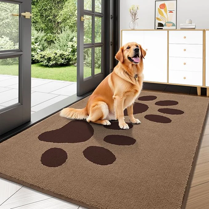 High-Quality Buganda Dog Door Mat for Muddy Paws Absorbent Dirt Trapper Washable Indoor Flexible