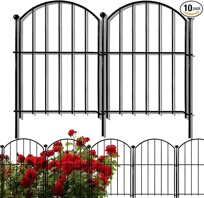 Certified Decorative Garden Fence 17in x10ft 10 Pack Rustproof Metal No Dig Fence Animal Luxury
