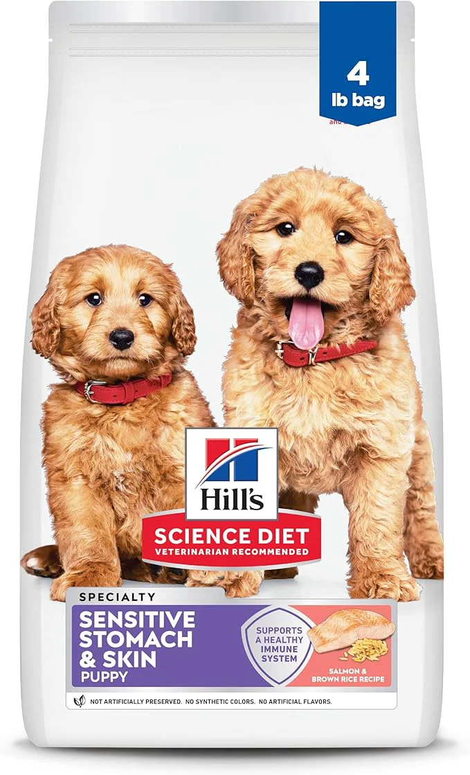 Certified Hill’s Science Diet Puppy Sensitive Stomach Skin Dry Dog Food Salmon Brown Rice 4 lb. BagAbout This Functional