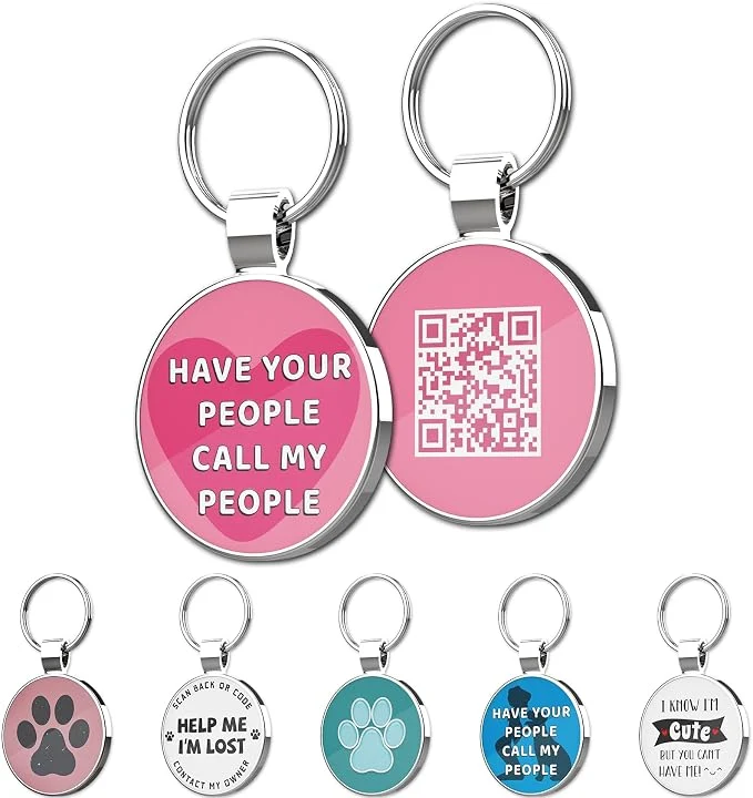 High-Grade MYLUCKYTAG QR Code Pet ID Personalized Dog Cat Collar Tag Profile Pure