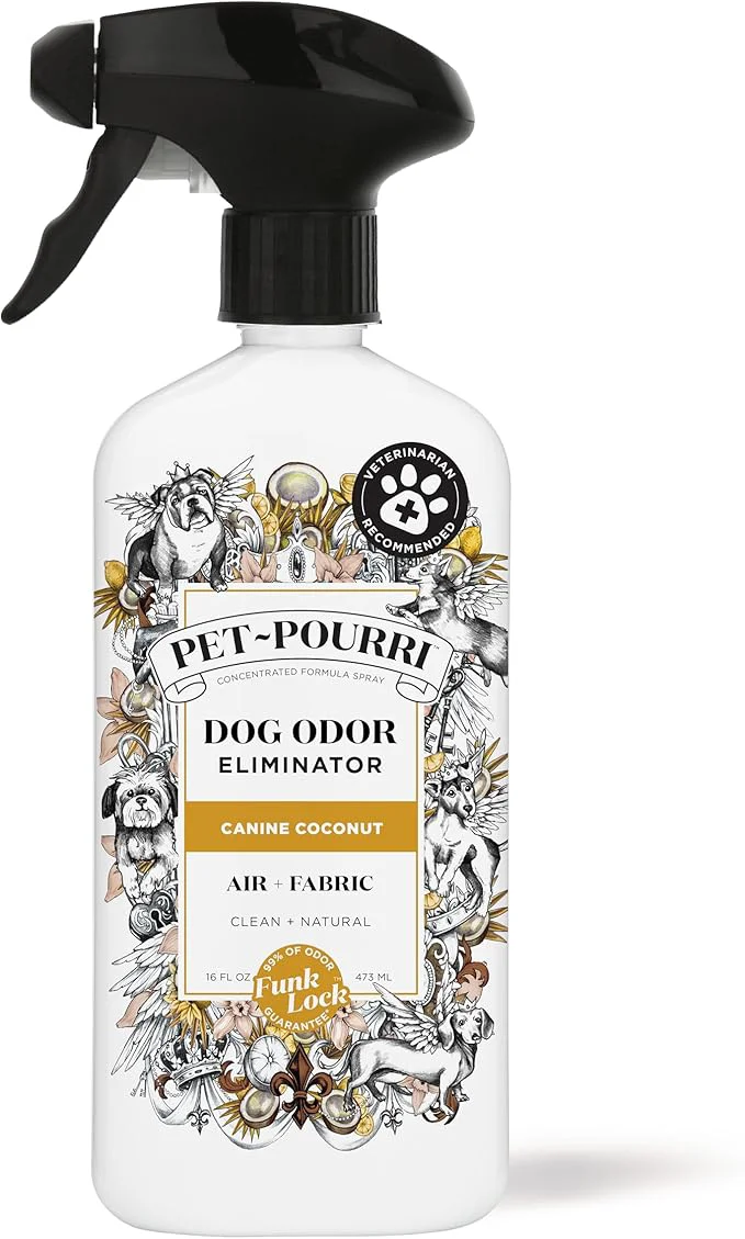 Healthy Pet-Pourri Pet Odor Air Fabric Odor Eliminator Spray Canine Coconut 16 Fl Oz Fast