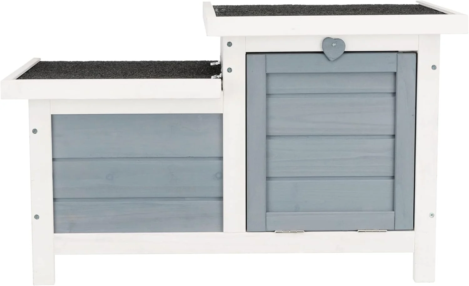 Sophisticated TRIXIE natura Small Animal House – Outdoor Indoor Rabbit Hideout with Hinged Roof Raised Floor – Solid Wood House with 2 Entry Ramps Weather-Resistant Home for Bunnies Guinea Pigs – in Gray Fashionable