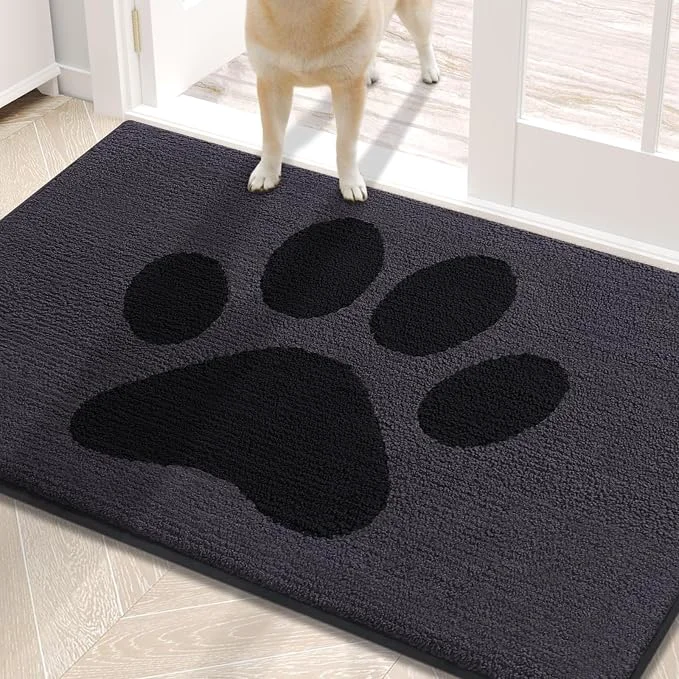 Secure Buganda Dog Door Mat for Muddy Paws Absorbent Dirt Trapper Non Slip Indoor Trusted