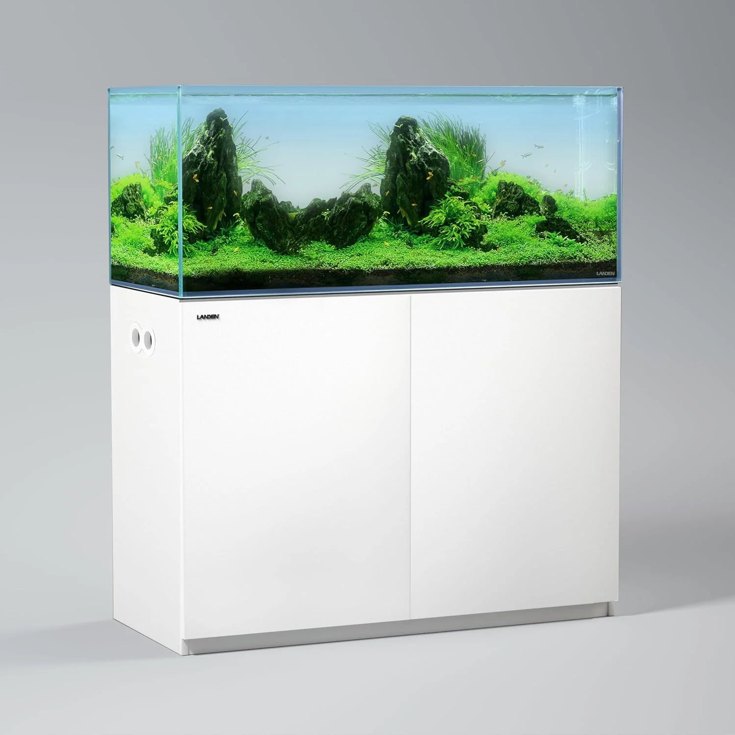 Detailed LANDEN Aquarium Wooden Stand and Cabinet for up to 72.2 Gal Tank Fish Reptile Sea Salt WaterTank Stand Nano Foam Leveling Mat Included W47.2xD19.7xH31.5 in Wooden Matte White Painted Stand Only Traditional