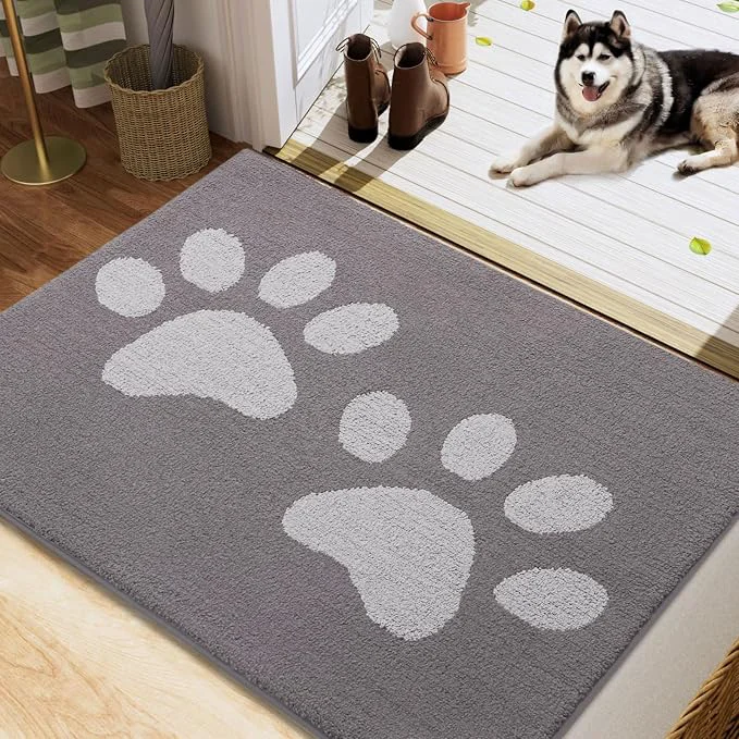 Clean Buganda Dog Door Mat for Muddy Paws Absorbent Dirt Trapper Washable Indoor Smooth