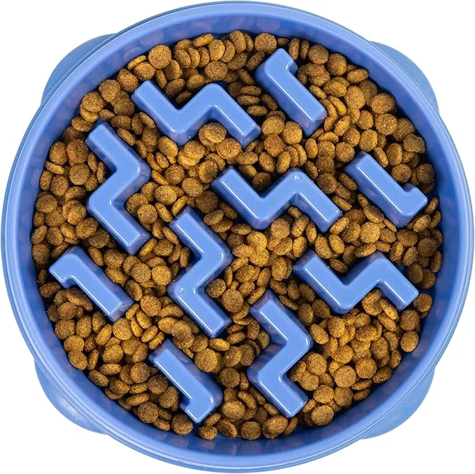 Fashionable Outward Hound Fun Feeder Slo Bowl – Large 4‑Cup Capacity Slow Feeding Medium to Large Dogs Non‑Slip Blue Notch PatternAbout ThisOverview High-Grade