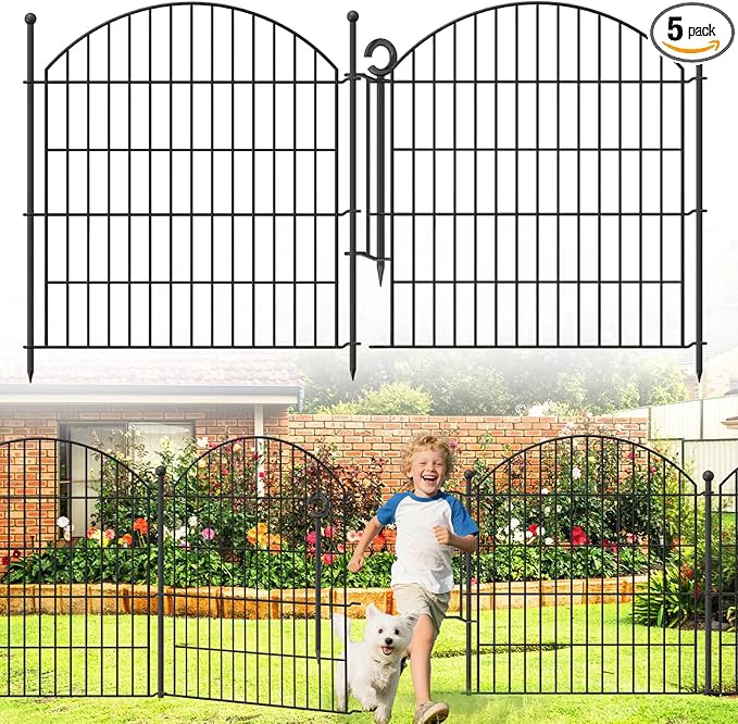 Green Decorative Garden Fence 32in x12ft 5 Pack No Dig Fence Animal Barrier Crafted