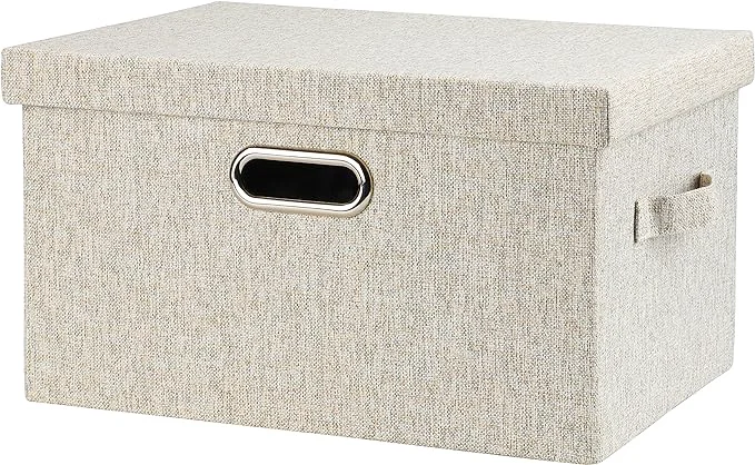 User-Friendly Medium 15 21 Quart Collapsible Stackable Storage Bins with Lids 1 Pack Beige Foldable Fabric Closet Storage Boxes with Lids Heavy-duty Linen Baskets for BedroomAbout ThisOverview Luxury