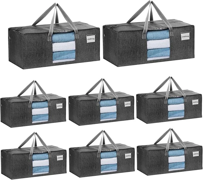 Effective VENO 8 Pack Moving Bags Extra Large Storage Bags for College Move-In Heavy-Duty Storage Totes Packing Boxes and Wardrobe Moving Supplies – Durable Laundry Bags for Clothes Gray w Window 8 Pack About ThisOverview Carefully Designed