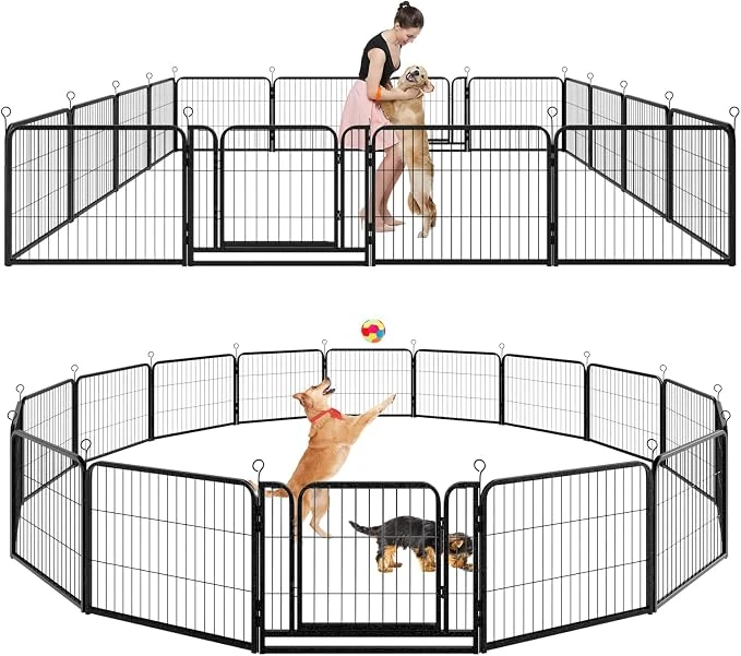 Artisan Dog Playpen Outdoor Extra Wide 16 Piece Panels Heavy Duty Dog Fence 24 Height Versatile