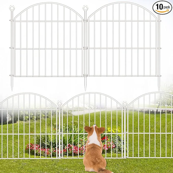 Expertly Made Decorative Garden Fence 24in x20ft 10 Pack No Dig Fence Animal Barrier Selected