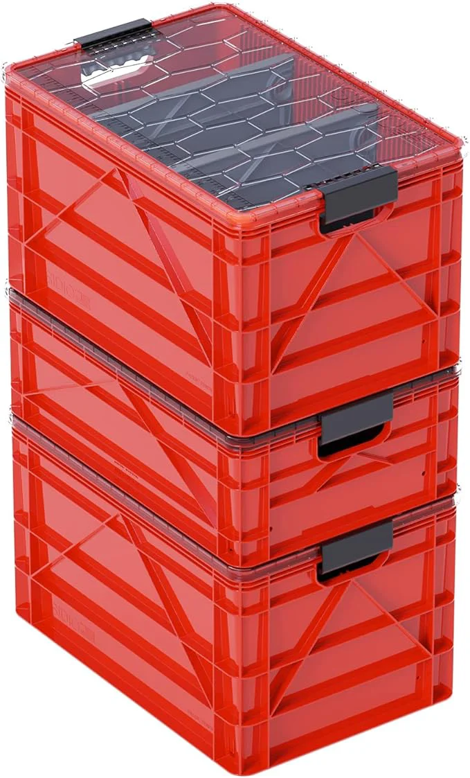 Advanced SIDIO CRATE Pro Pack – Two Full Size and One Half Size SidioCrate Stackable Outdoor Organizer Storage Bins with Clear Lid and DividersAbout ThisOverview Clean