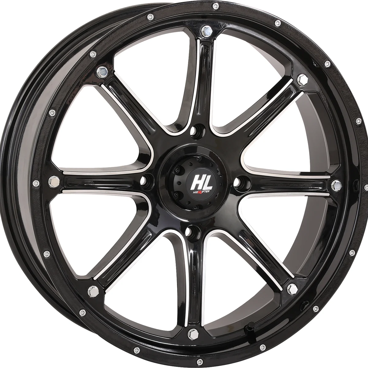 Original Design HIGH LIFTER Wheel – HL4 – Front Rear – Gloss Black w Machined – 20×6.5 – 4 137 – 4 2.5 10 mm 20HL04-1137 Functional