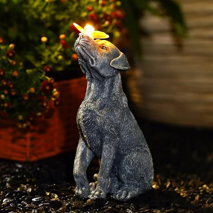 Verified Garden Statue Dog Figurine Decor – Outdoor Decoration Stylish