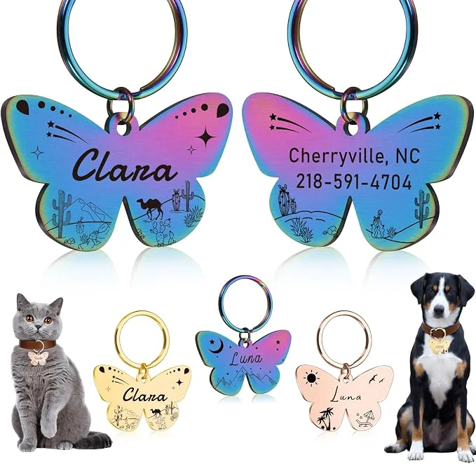 Secure Custom Butterfly Dog Tag Innovative