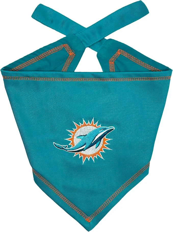 Smooth Pets First NFL Miami Dolphins TIE Bandana Small Medium. Dog Bandana Scarf Bib High-Quality