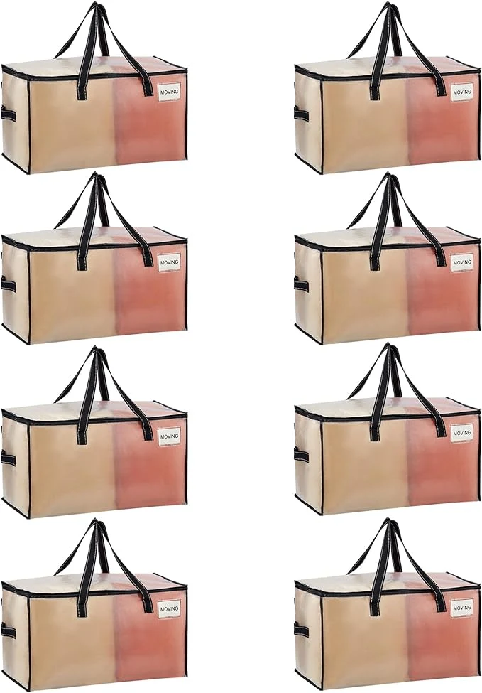 Fine VENO 8 Pack Moving Bags Comforter and Blanket Storage Bags for Closet Moving Boxes Boxes with Lids College Dorm Packing Supplies Foldable Heavy-Duty Tote with Window Clear 8 Pack About ThisOverview Practical