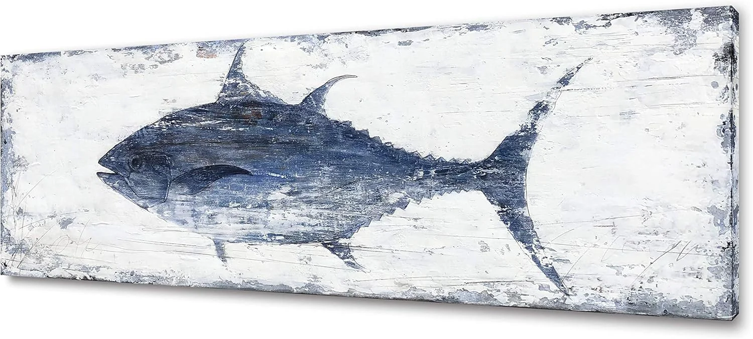 Convenient Yihui Arts Canvas Wall Art Abstract Fish Canvas Art- One Panels Nordic Minimalist Painting Large Pictures Canvas Artwork Framed for Home Office Decor Eco-Friendly