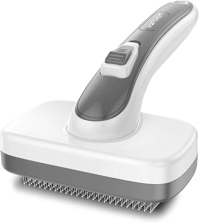 Original Design Dogs Cats Self Cleaning Slicker Brush for Shedding Grooming Any Breed of Pets Remove Loose Undercoat Knots Mats Tangled Hair for Small Medium Large Animal With Long Short Fur Length-GreyAbout ThisOverview Fine