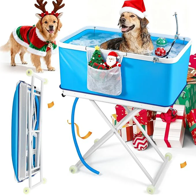 Dependable Portable Dog Bathtub Effortlessly Adjust Height d Foldable Wash Station for Bathing Shower Grooming Indoor Outdoor for Medium to Large Size DogsAbout This Relaxed