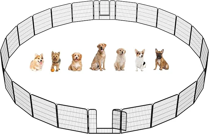 Sustainable Yaheetech Dog Playpen Outdoor 32 inch 24 Panels Dog Pen Indoor Heavy Duty Safe