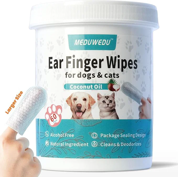 Verified Wider Ear Cleaner Finger Wipes 60 Counts Dog Ear Cleaner Grooming Kit Care Dependable