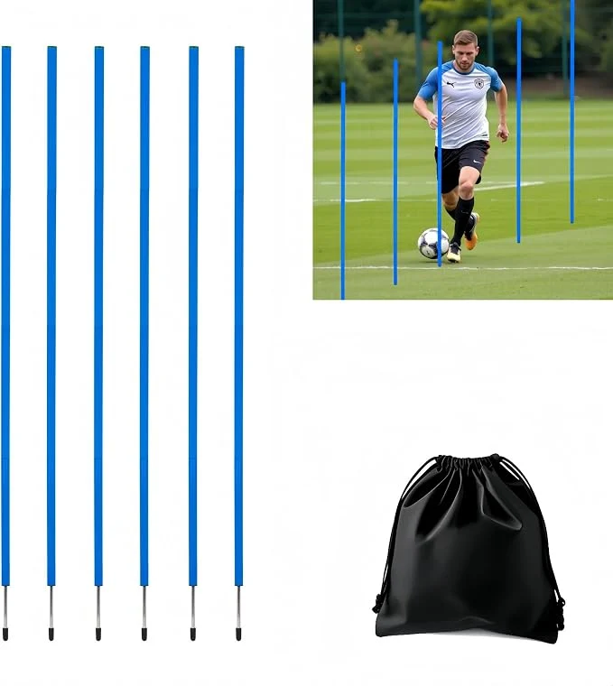 Practical 6 Pcs Soccer Agility Poles for Training 5 FT Adjustable Speed and Agility High-Performance