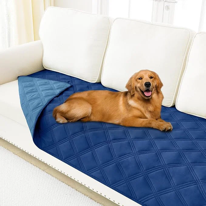 Trusted Smiry Waterproof Dog Bed Cover Blanket 40×70 Soft Reversible Pet Blanket Washable Leakproof Cats Dogs Couch Cover for Sofa Couch Furniture Lattice Navy BlueAbout ThisOverview Effective
