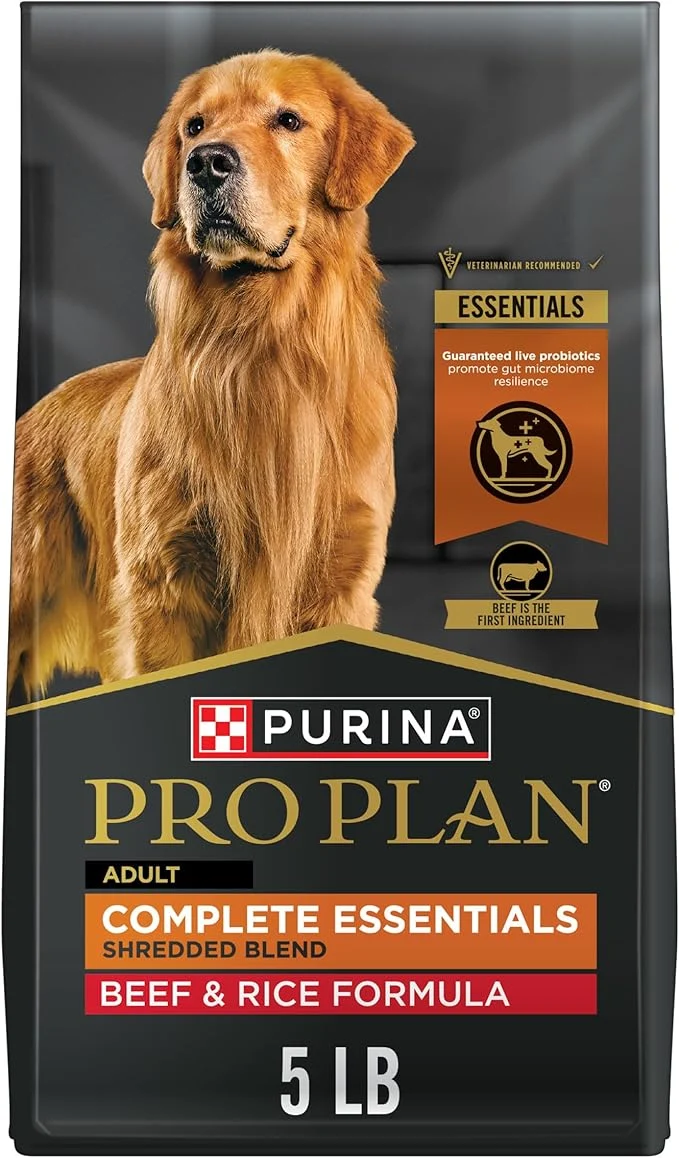 Quality Purina Pro Plan Complete Essentials Shredded Blend Beef and Rice Dog Food Dry Formula with Probiotics for Dogs – 5 lb. BagAbout This Elite