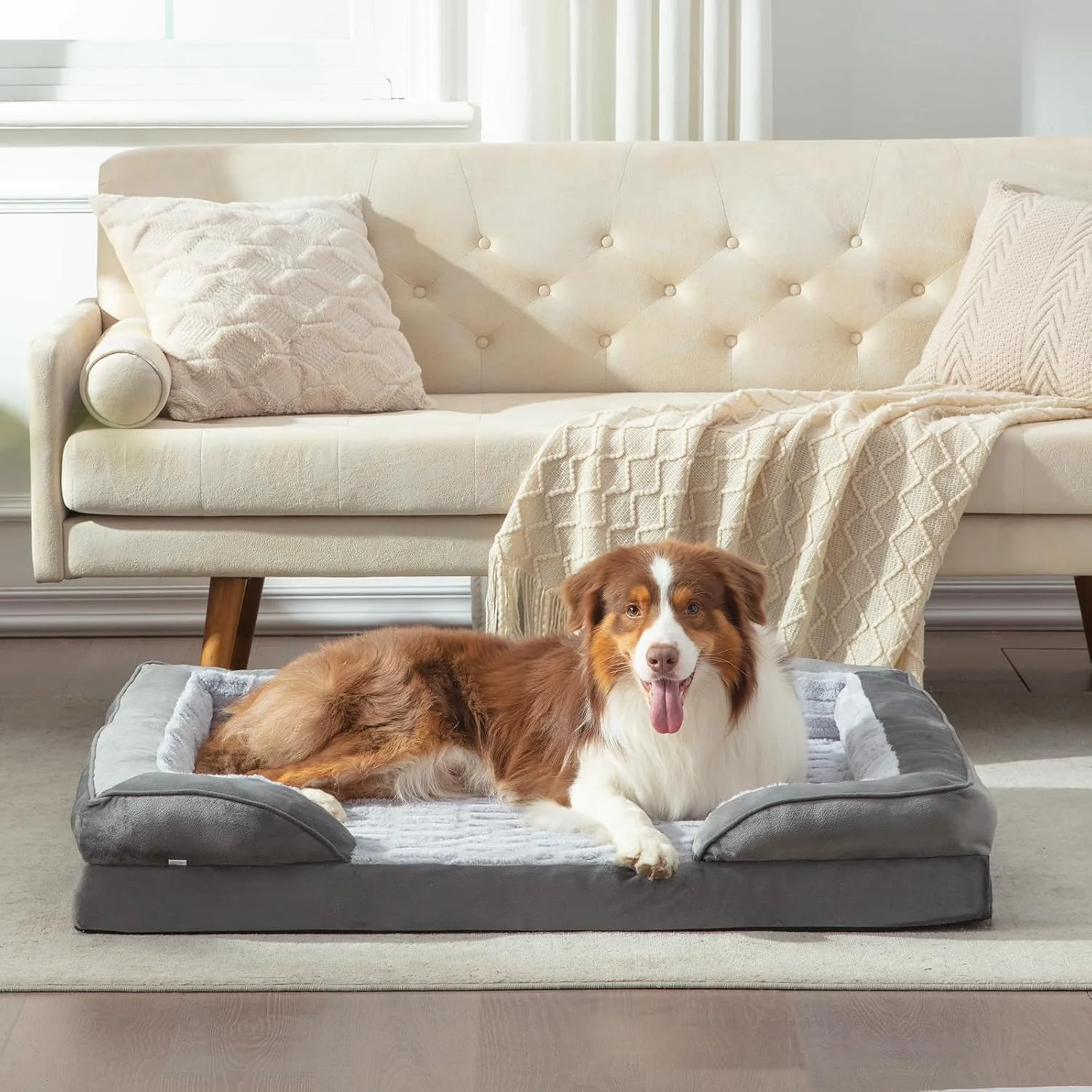 Selected FURTIME Orthopedic Dog Beds for Meidum Large Dogs Washable Dog Bed with Supportive Foam Pet Sofa with Removable Cover Waterproof Nonskid Bottom User-Friendly