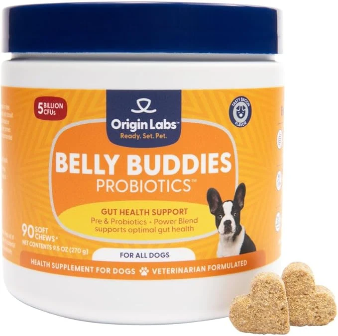 Efficient Origin Labs Belly Buddies – Probiotics for Dogs – Prebiotics Probiotics – Supports Gut Skin and Immune Health – 5 Billion CFUs 7 Strain Probiotic Blend – Natural Bacon Flavor 90 Soft ChewsAbout ThisOverview Smooth