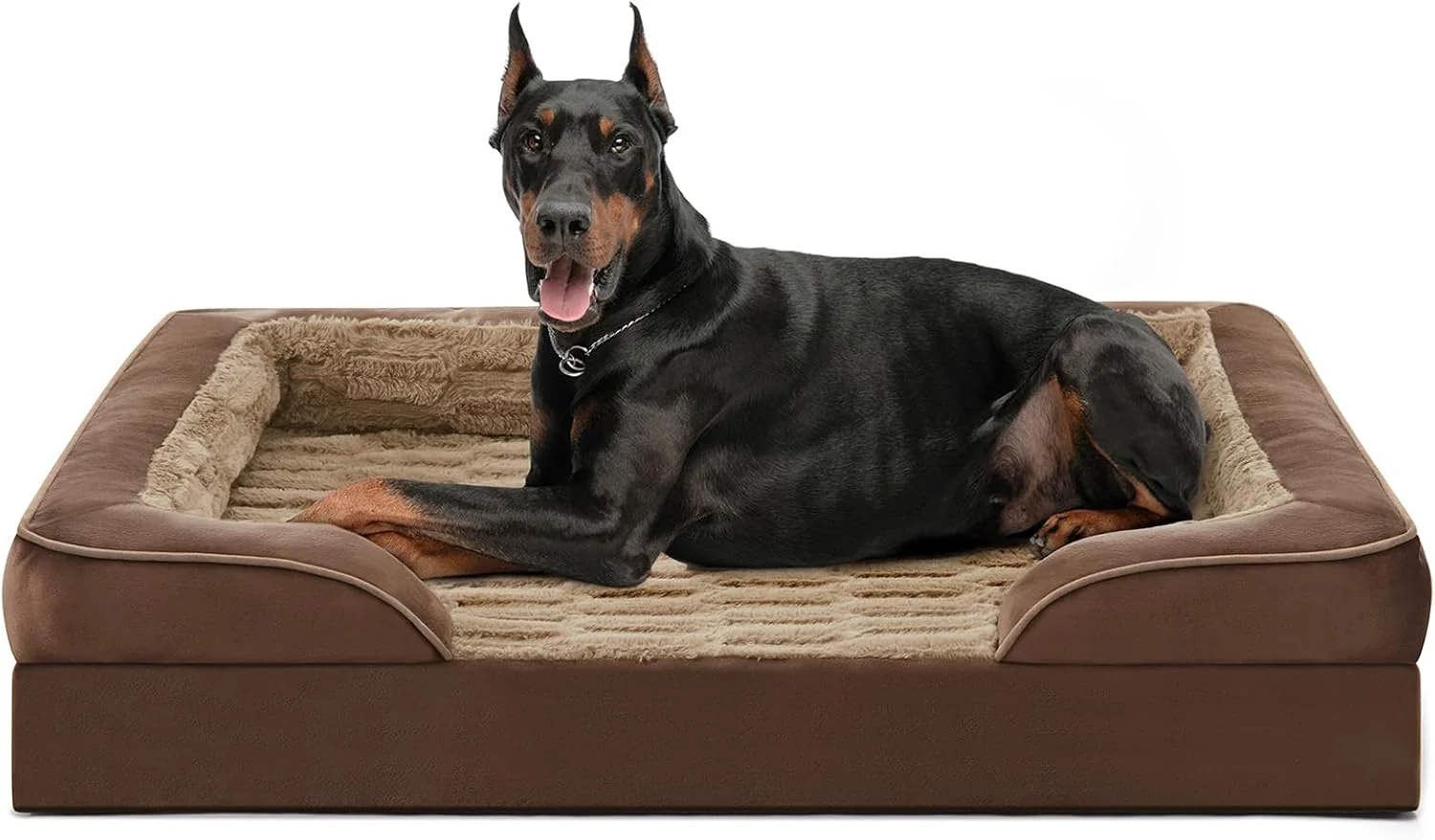 World-Class FURTIME Orthopedic Dog Bed for Extra Large Dogs – XL Waterproof Dog Sofa Bed Ultra Comfy Supportive Foam Pet Bed with Removable Washable Cover Jumbo Dog Bed with Nonskid Bottom Practical